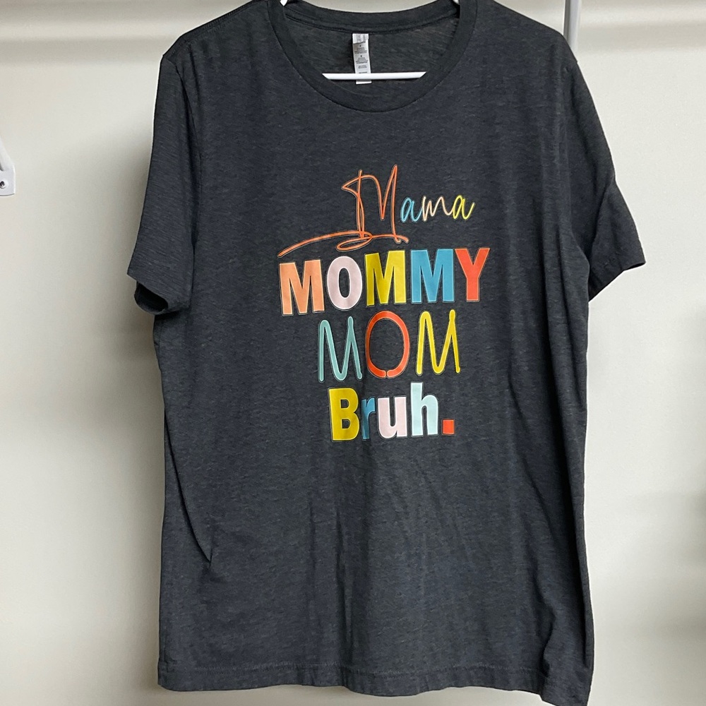 Mama Mommy Mom Bruh Graphic Tee - Dark Gray